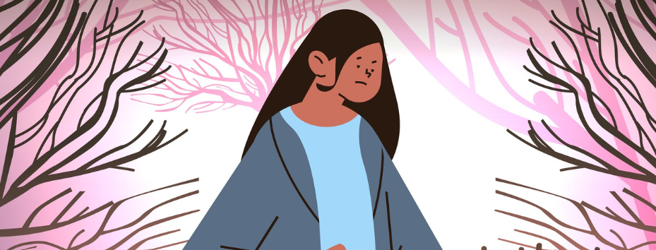 Woman looking sad - illustration