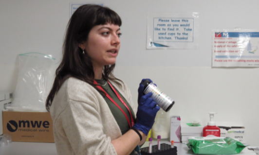 Amy CRF with blood test tubes